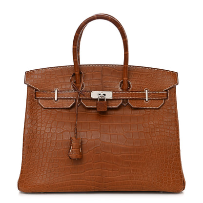 Hermes Matte Alligator Birkin 35 Fauve 1 of 11
