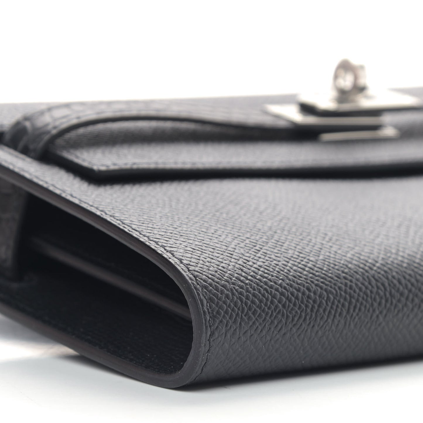 Epsom Matte Alligator Touch Kelly Wallet To Go Black