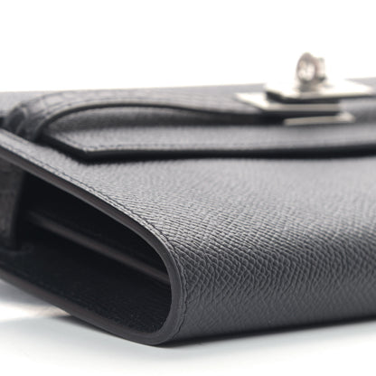 Hermes Epsom Matte Alligator Touch Kelly Wallet To Go Black 6 of 9