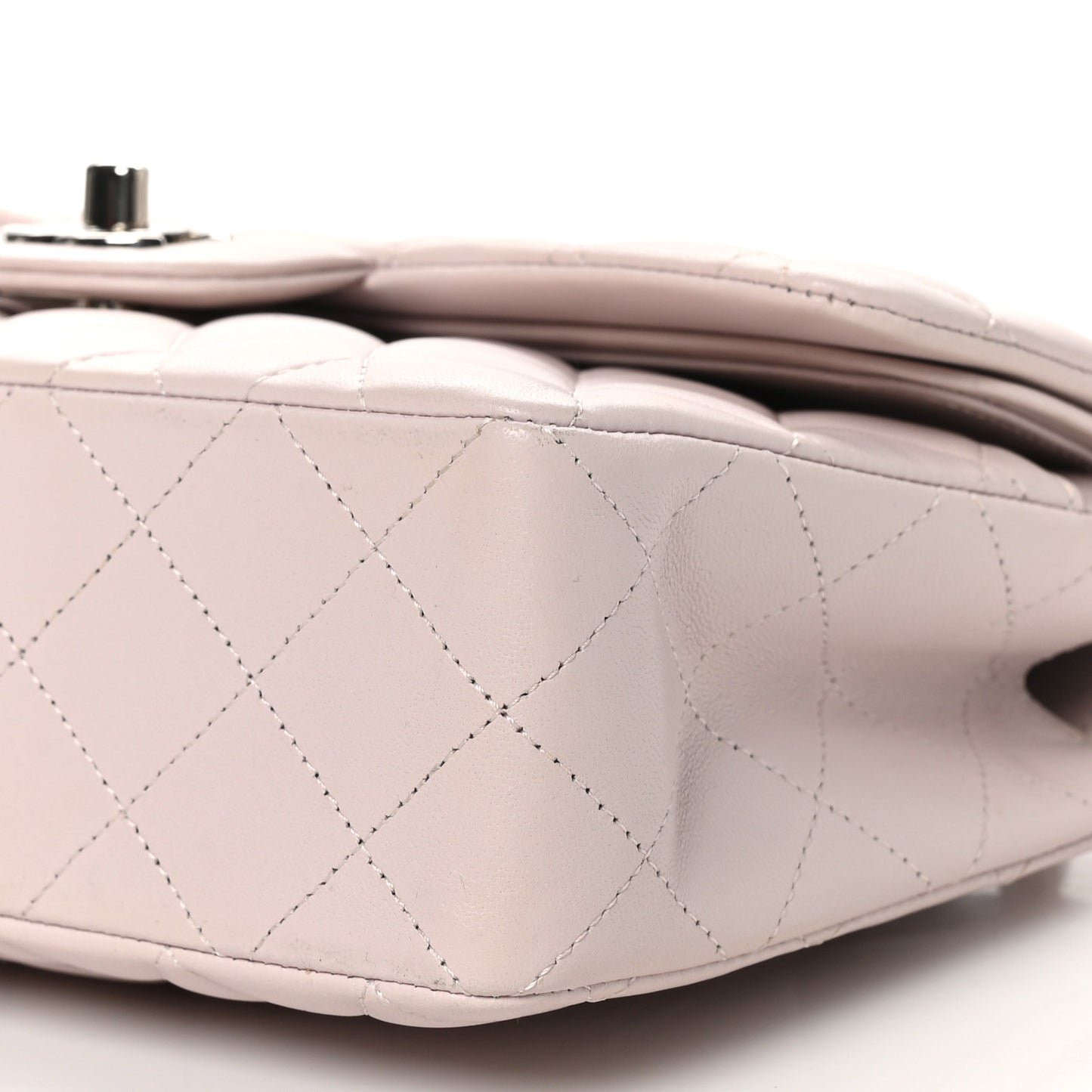Lambskin Quilted Small Double Flap Light Pink