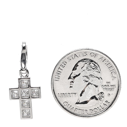 Cartier 18K White Gold Diamond .84ctw Cross Charm Pendant 2 of 4