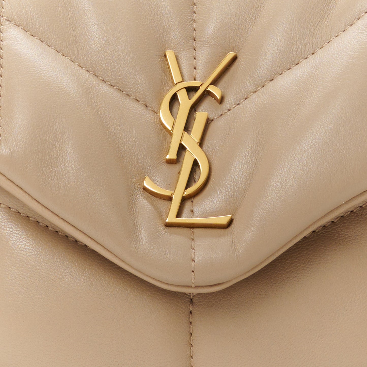 Lambskin Quilted Toy Loulou Puffer Monogram Chain Satchel Nude Powder