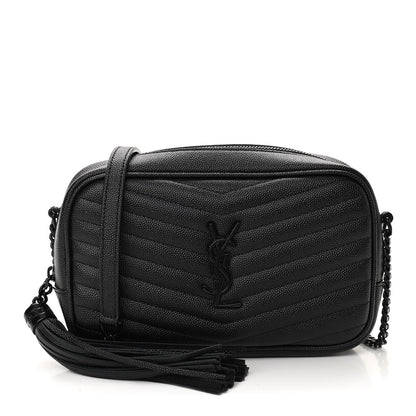 Saint Laurent Grain De Poudre Matelasse Monogram Mini Lou Camera Bag Black 1 of 11