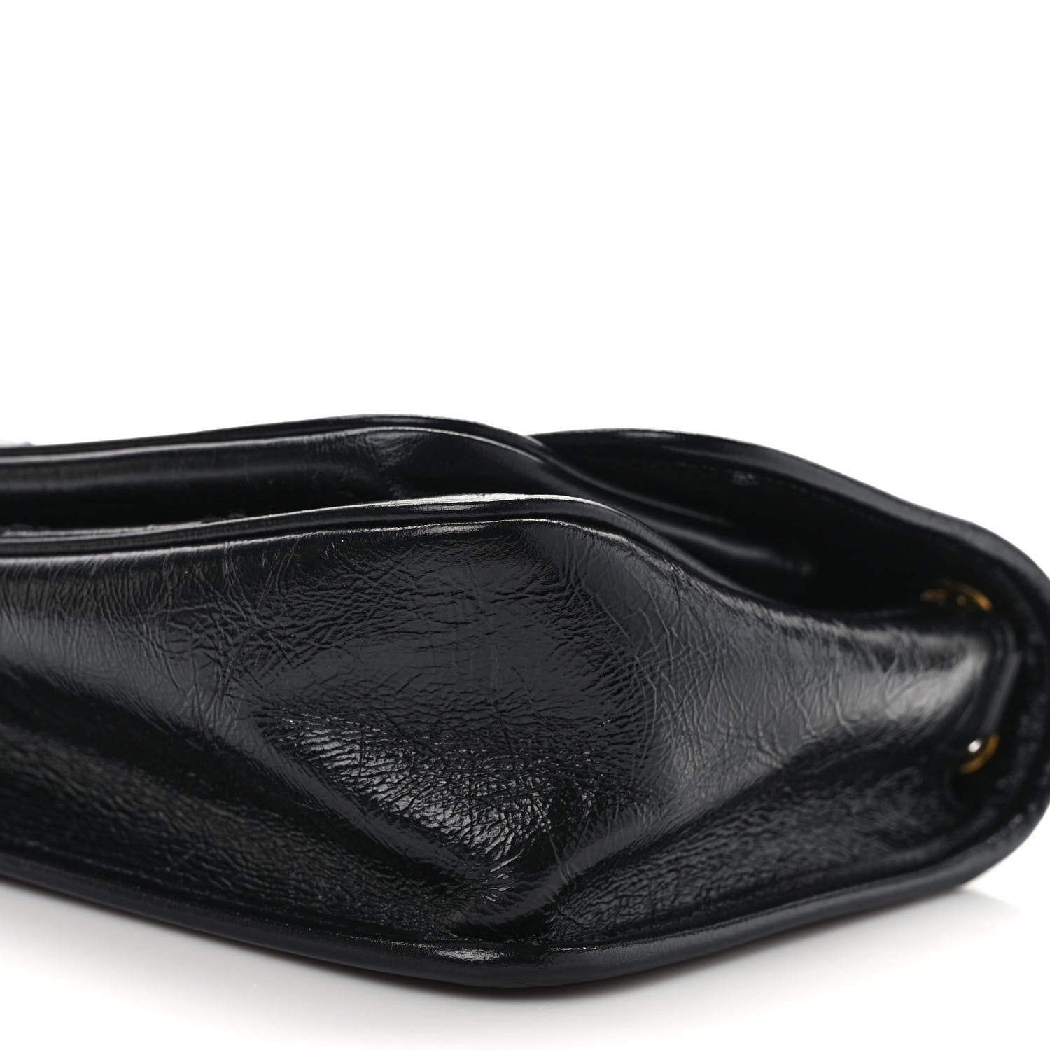 Saint Laurent Crinkled Calfskin Matelasse Monogram Baby Niki Chain Satchel Black 8 of 9