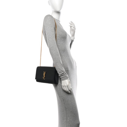 Saint Laurent Grain De Poudre Medium Classic Monogram Kate Satchel Black 2 of 10