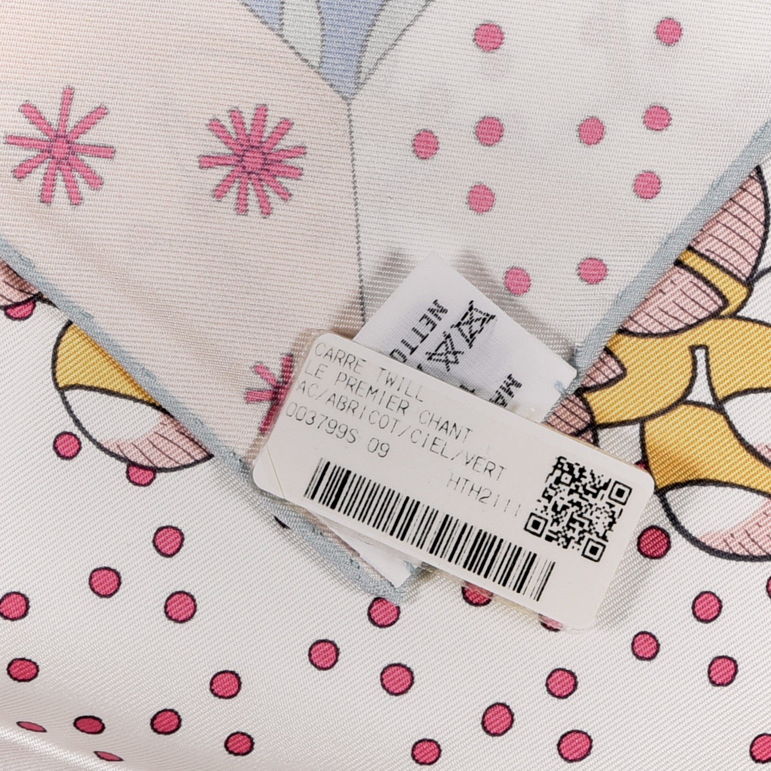 Hermes Silk Le Premier Chant Scarf 90 Abricot Ciel Vert 5 of 5