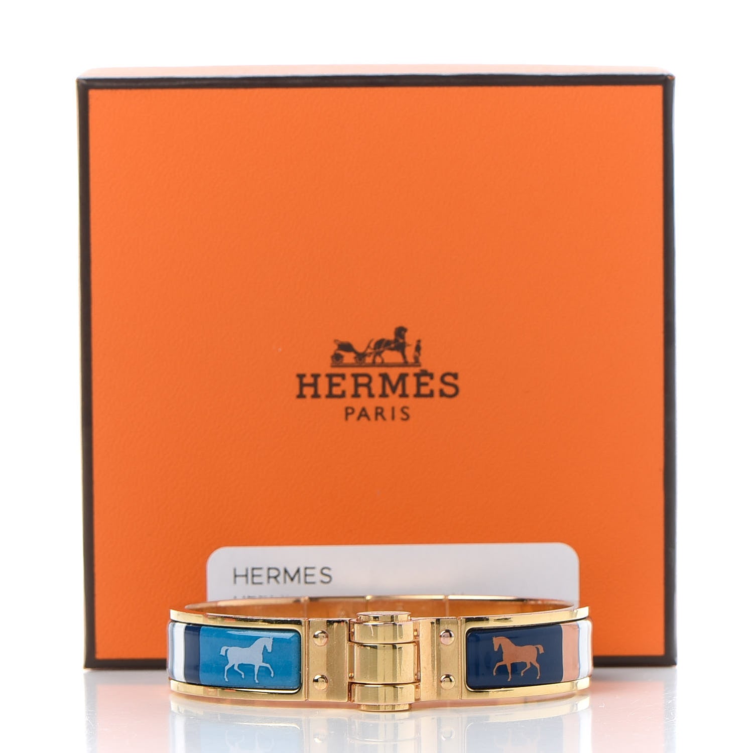 Hermes Enamel Printed Narrow Charniere Couvertures Nouvelles Hinged Bracelet S 6 of 6