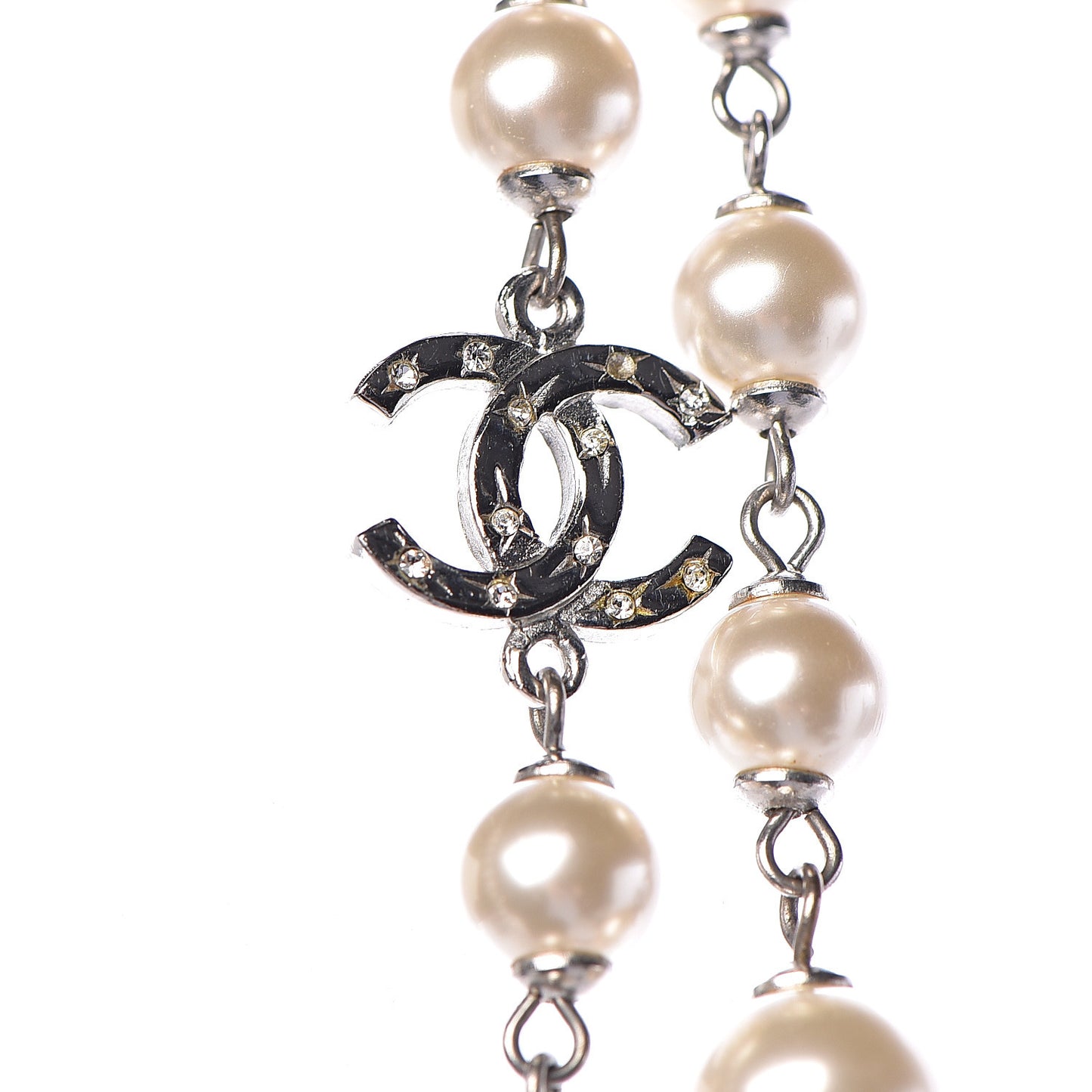 Pearl CC Star Long Necklace Gold