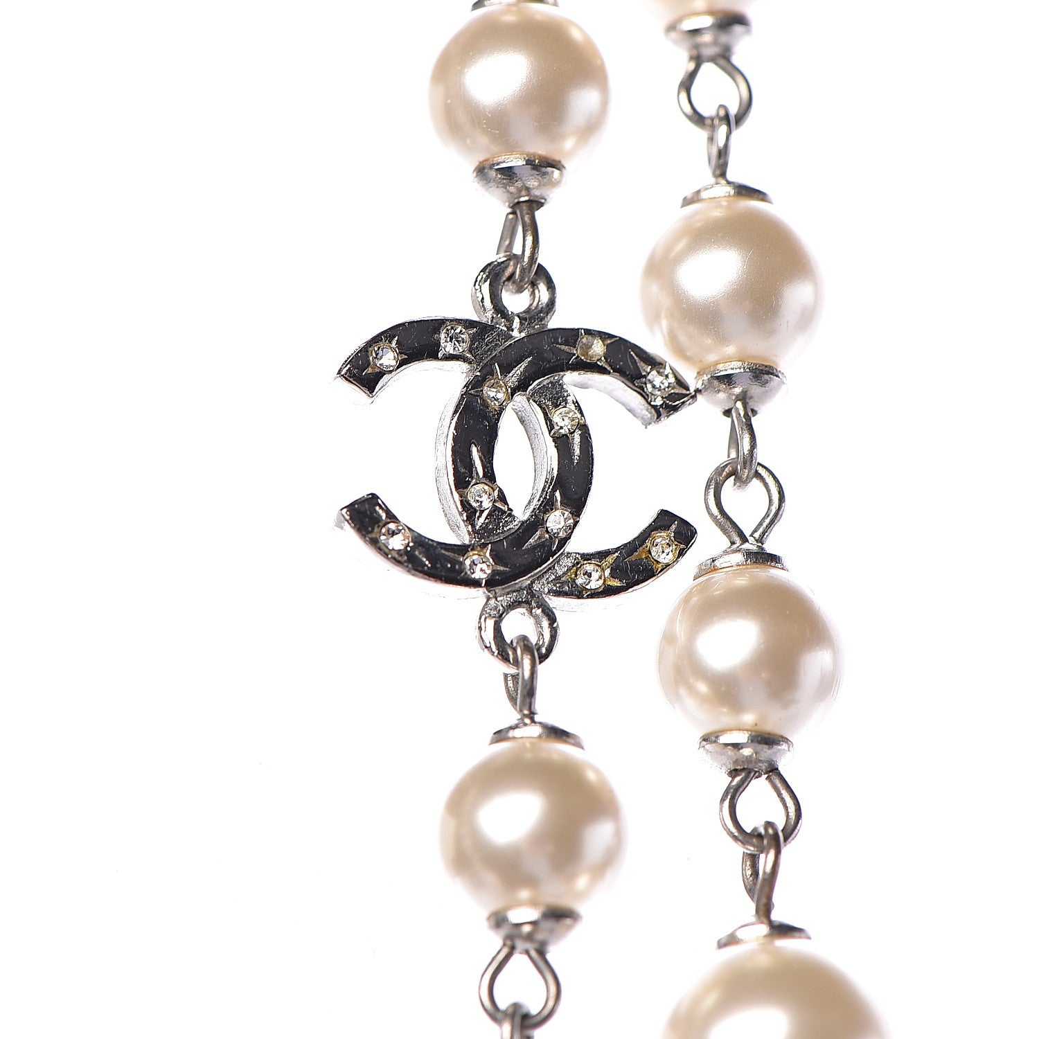 Chanel Pearl CC Star Long Necklace Gold 8 of 12