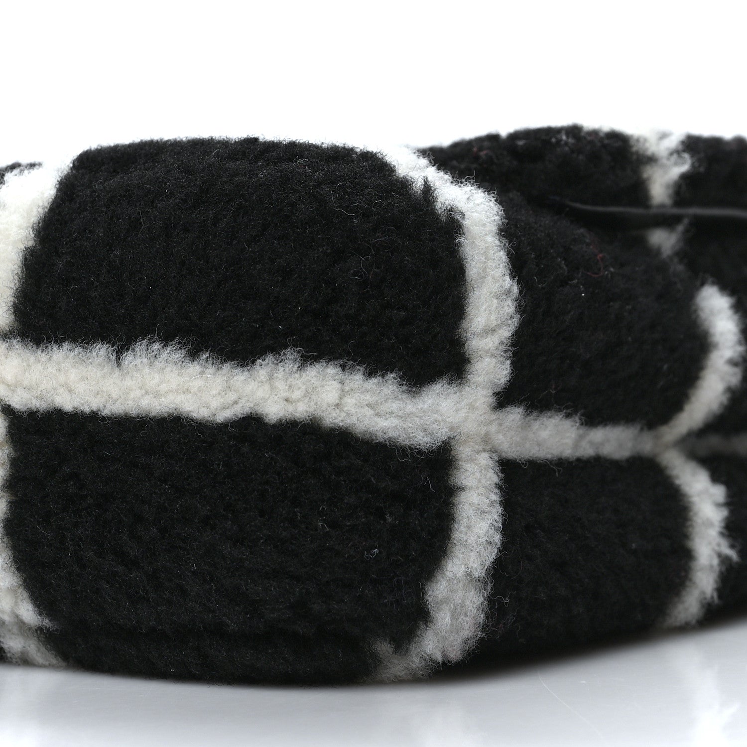 Chanel Shearling Lambskin Large Fluffy Tartan Single Flap Black White 10 of 11