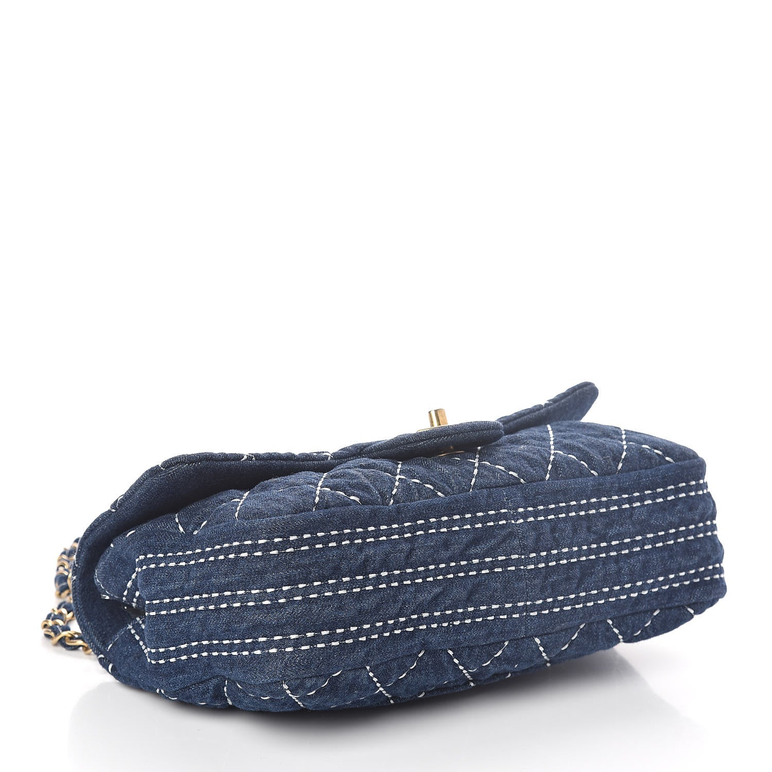 Chanel Denim Quilted Single Flap Blue 4 of 10
