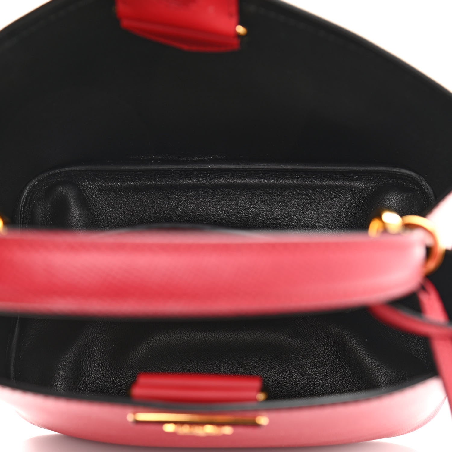 Prada Saffiano Cuir Medium Panier Bucket Bag Fuoco Black 5 of 13