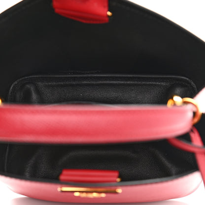 Prada Saffiano Cuir Medium Panier Bucket Bag Fuoco Black 5 of 13