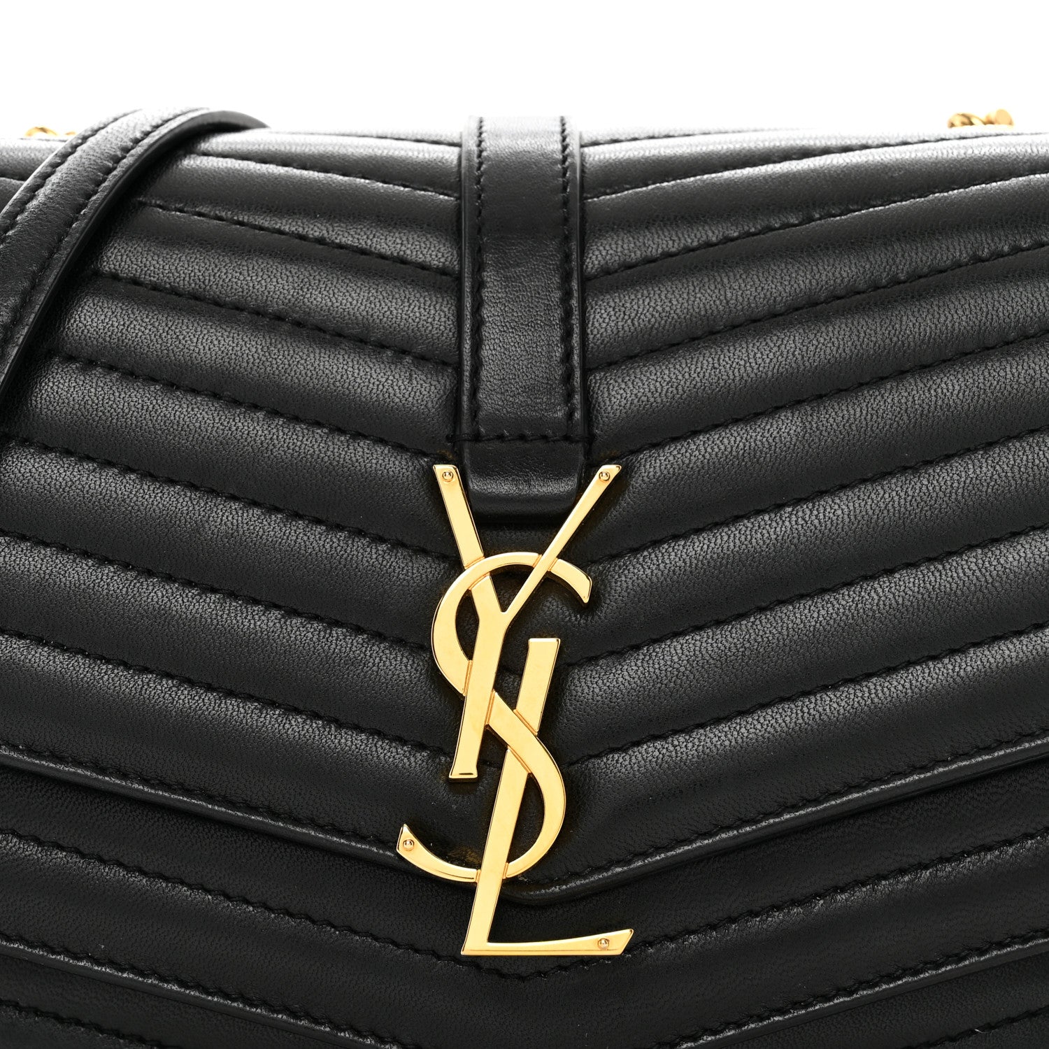 Saint Laurent Lambskin Matelasse Chevron Monogram Small Sulpice Bag Black 5 of 10