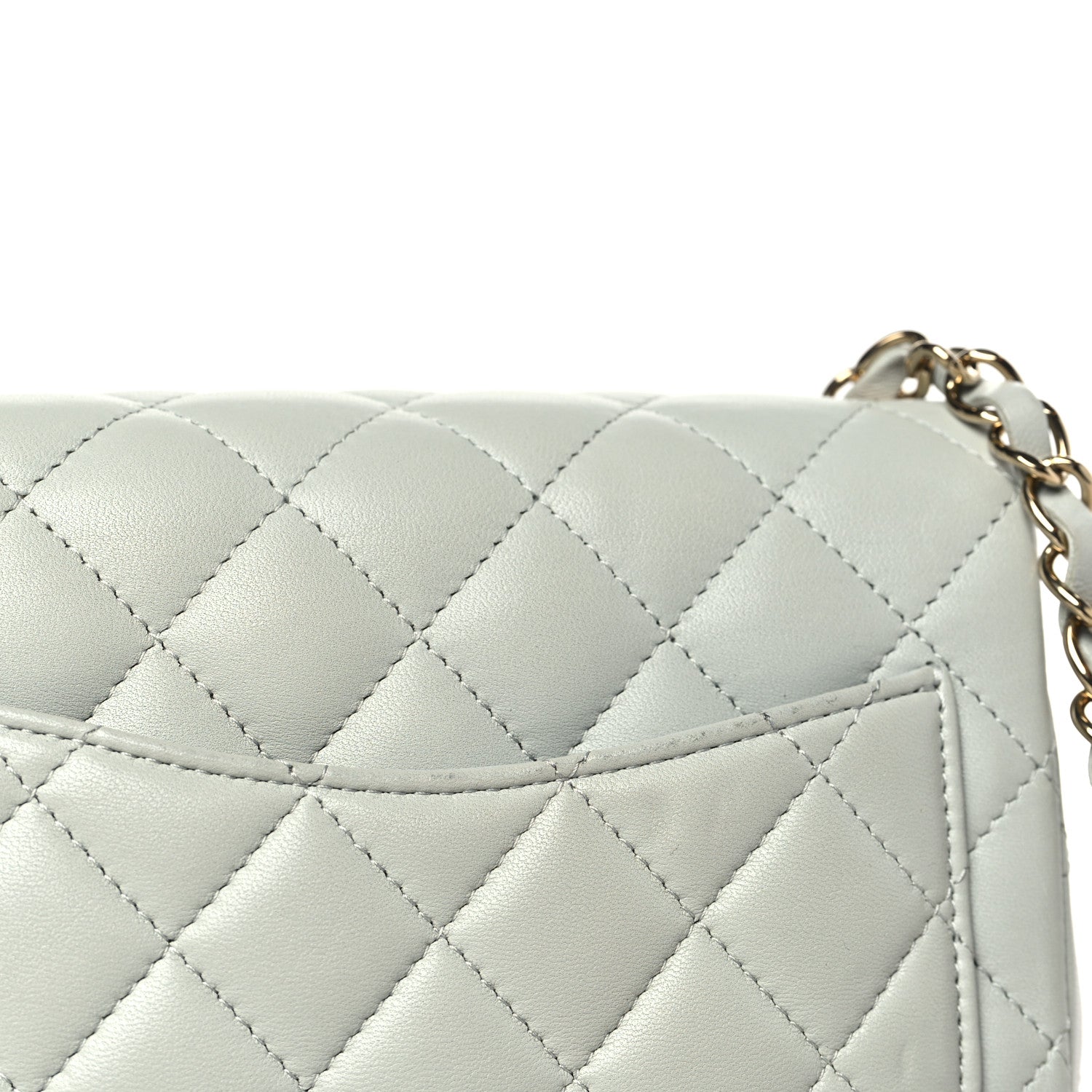 Chanel Lambskin Quilted Mini Square Flap Grey 10 of 11