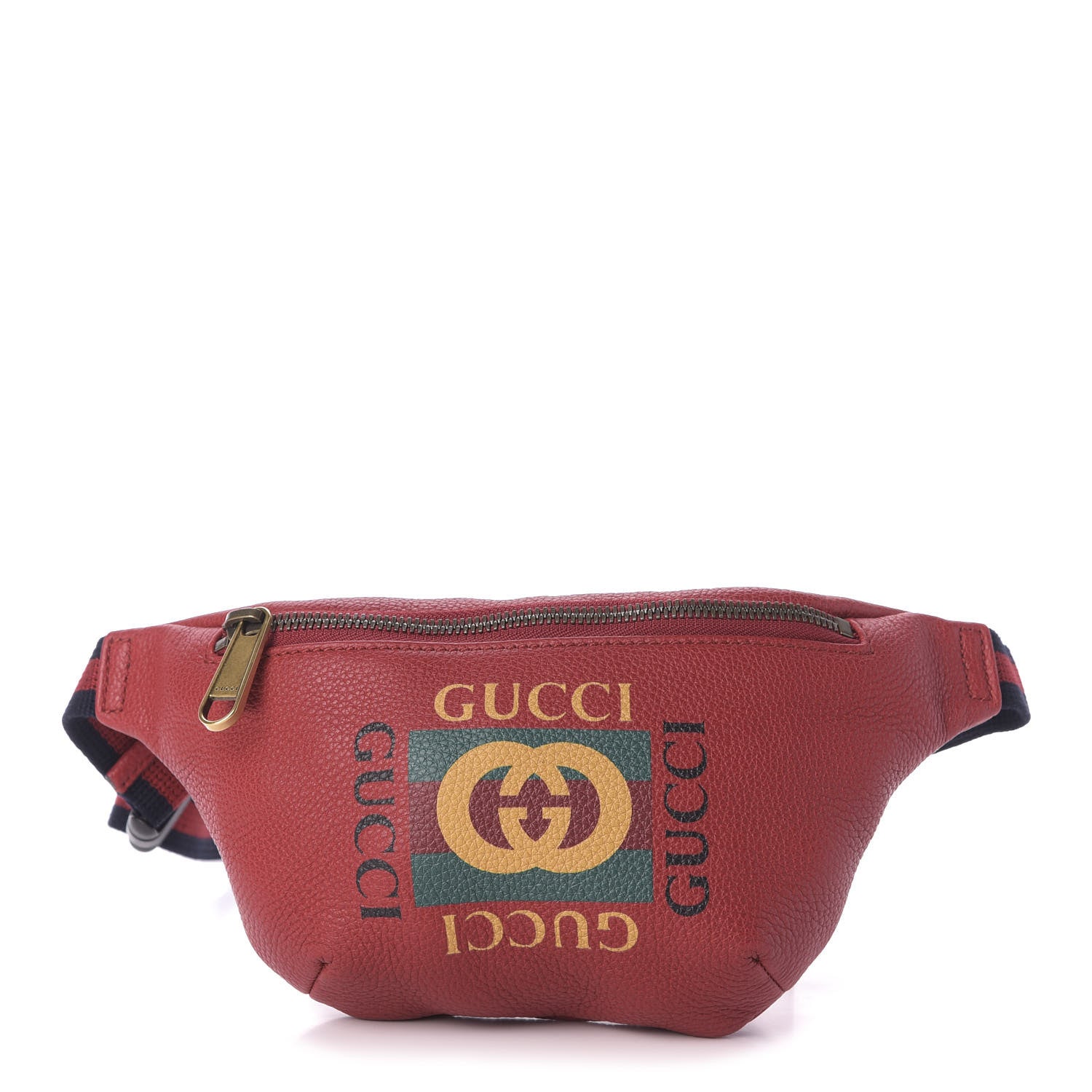 Gucci Grained Calfskin Small Logo Belt Bag Hibiscus Red 1 of 9