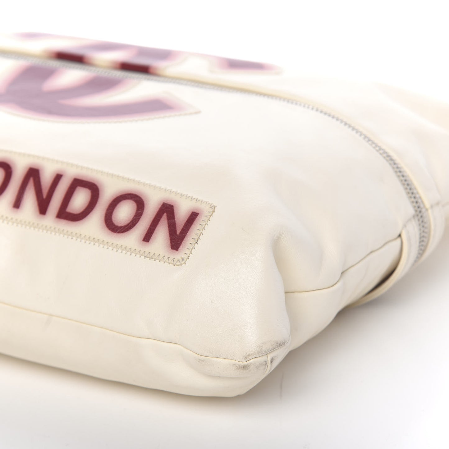 Calfskin Large Expandable Paris London Tote Bag White