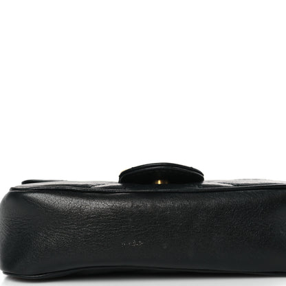 Gucci Calfskin Matelasse Super Mini GG Marmont Shoulder Bag Black 10 of 10