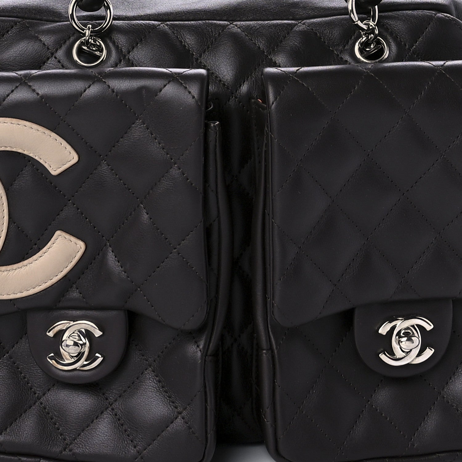 Chanel Calfskin Quilted Large Cambon Multipocket Reporter Brown Beige 6 of 7