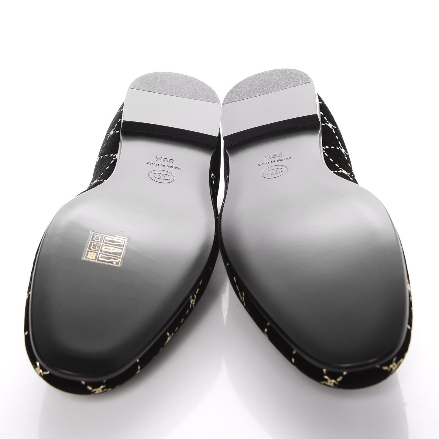 Velvet Moccasin Loafers 39.5 Black