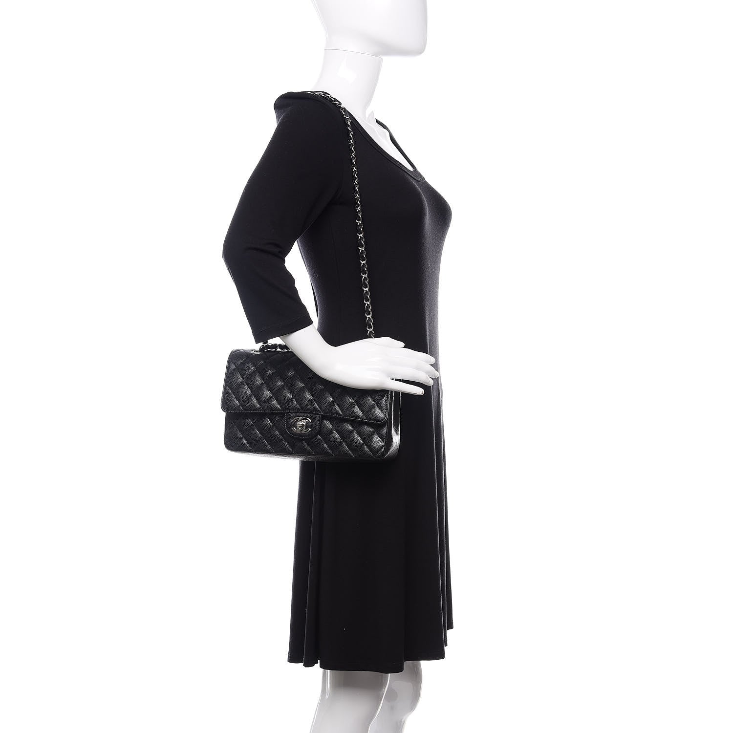 Chanel Caviar Quilted Medium Double Flap Black 2 of 11