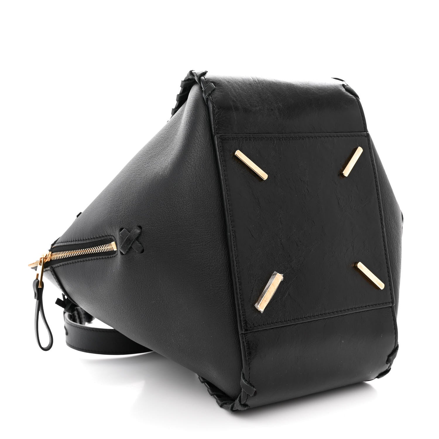 Loewe Calfskin Small Whipstitch Hammock Shoulder Bag Black 4 of 11