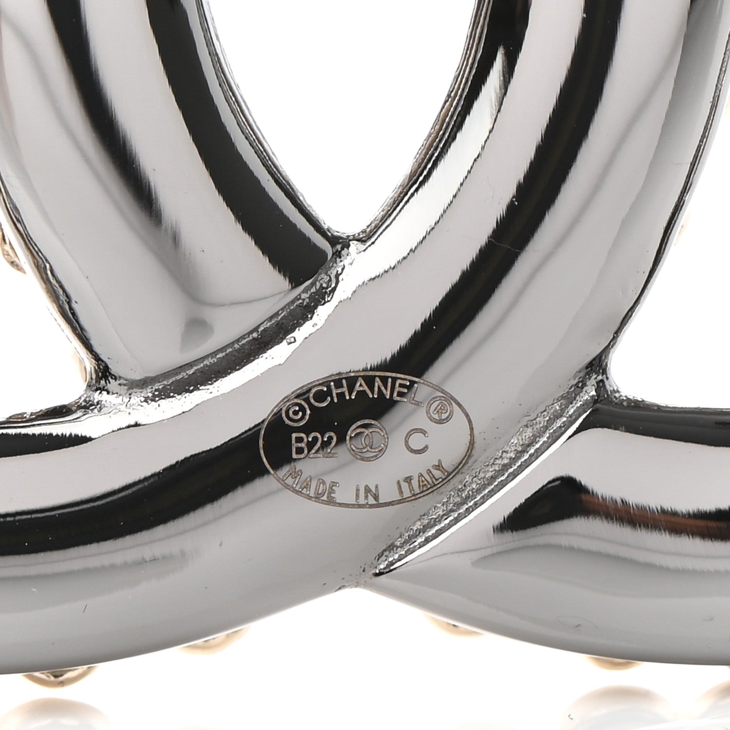 Chanel Metal CC Heart Brooch Gold Silver 4 of 5