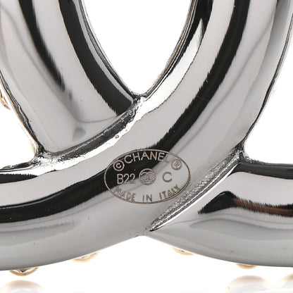 Chanel Metal CC Heart Brooch Gold Silver 4 of 5