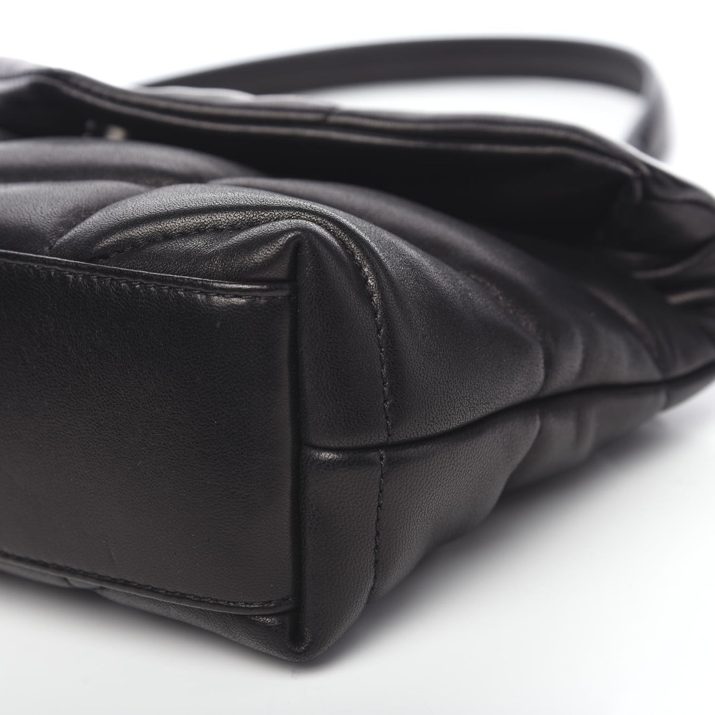 Lambskin Quilted Toy Loulou Puffer Monogram Chain Satchel Black