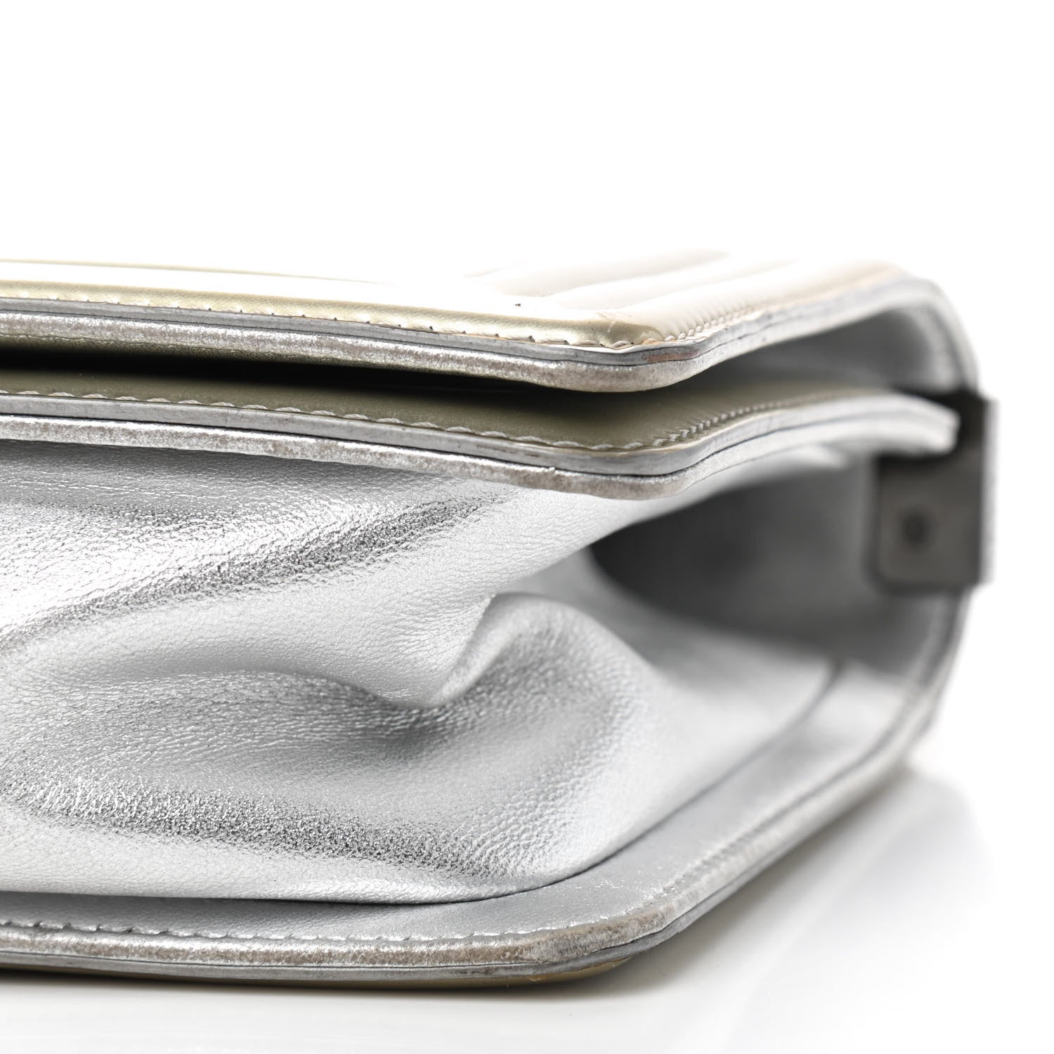 Chanel Metallic Patent Calfskin Quilted Medium Boy Flap Silver 7 of 9