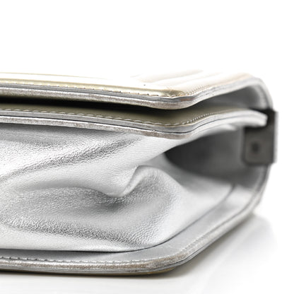 Chanel Metallic Patent Calfskin Quilted Medium Boy Flap Silver 7 of 9