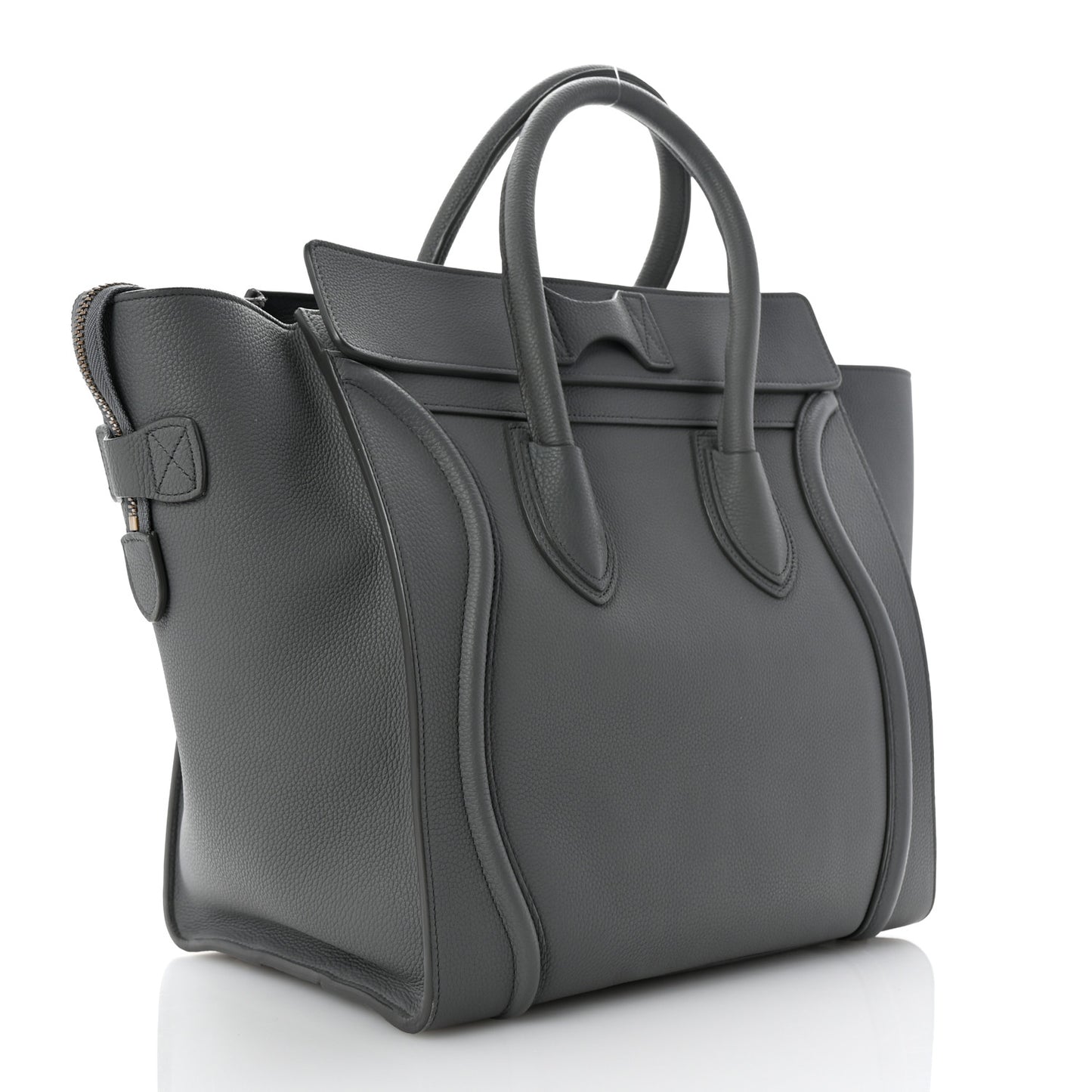 Drummed Calfskin Mini Luggage Kohl