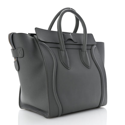 Celine Drummed Calfskin Mini Luggage Kohl 3 of 10