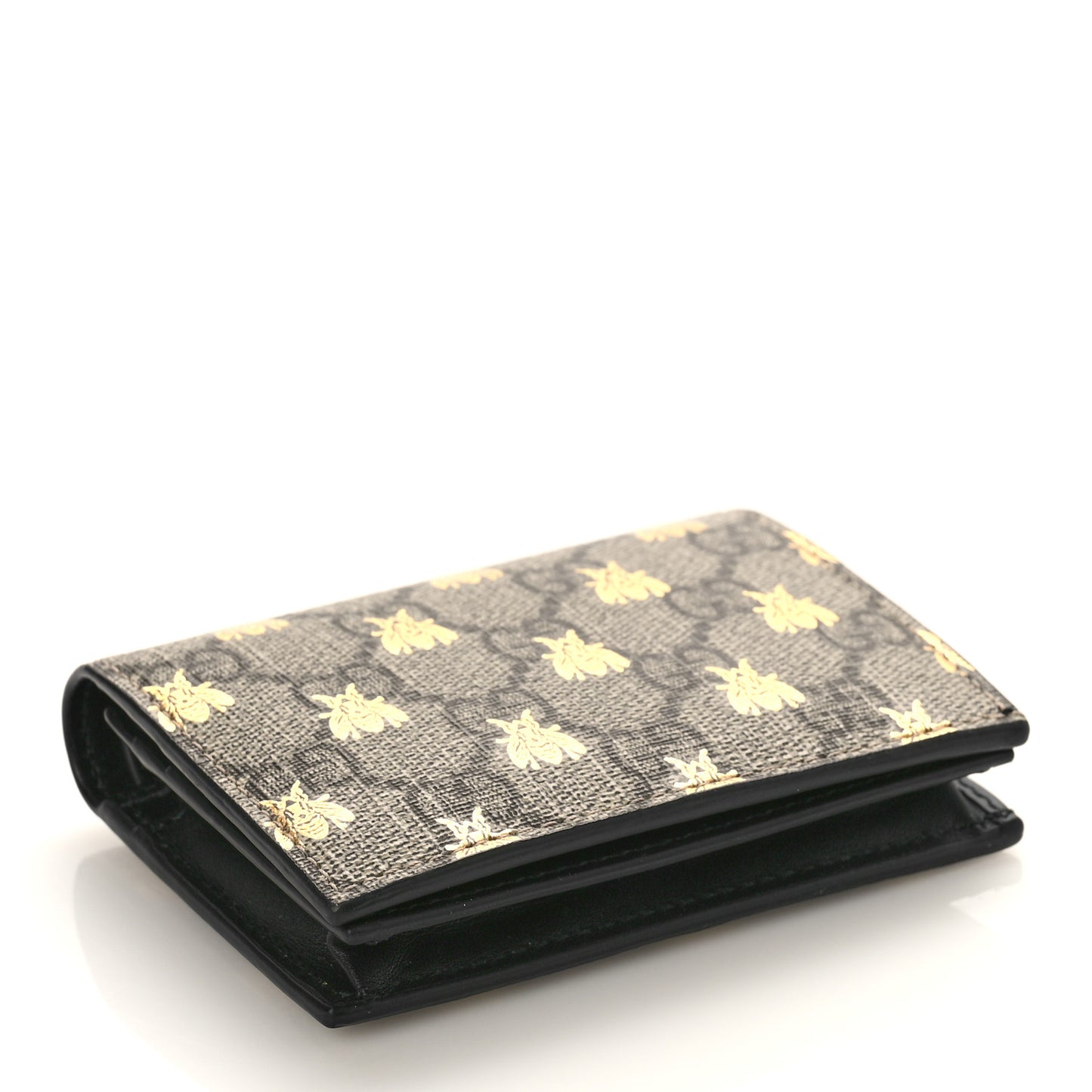 GG Supreme Monogram Bee Print Card Case