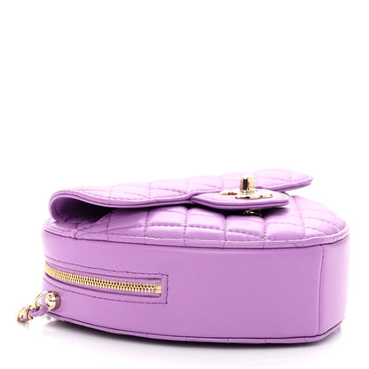 Chanel Lambskin Quilted CC In Love Heart Bag Purple 3 of 9