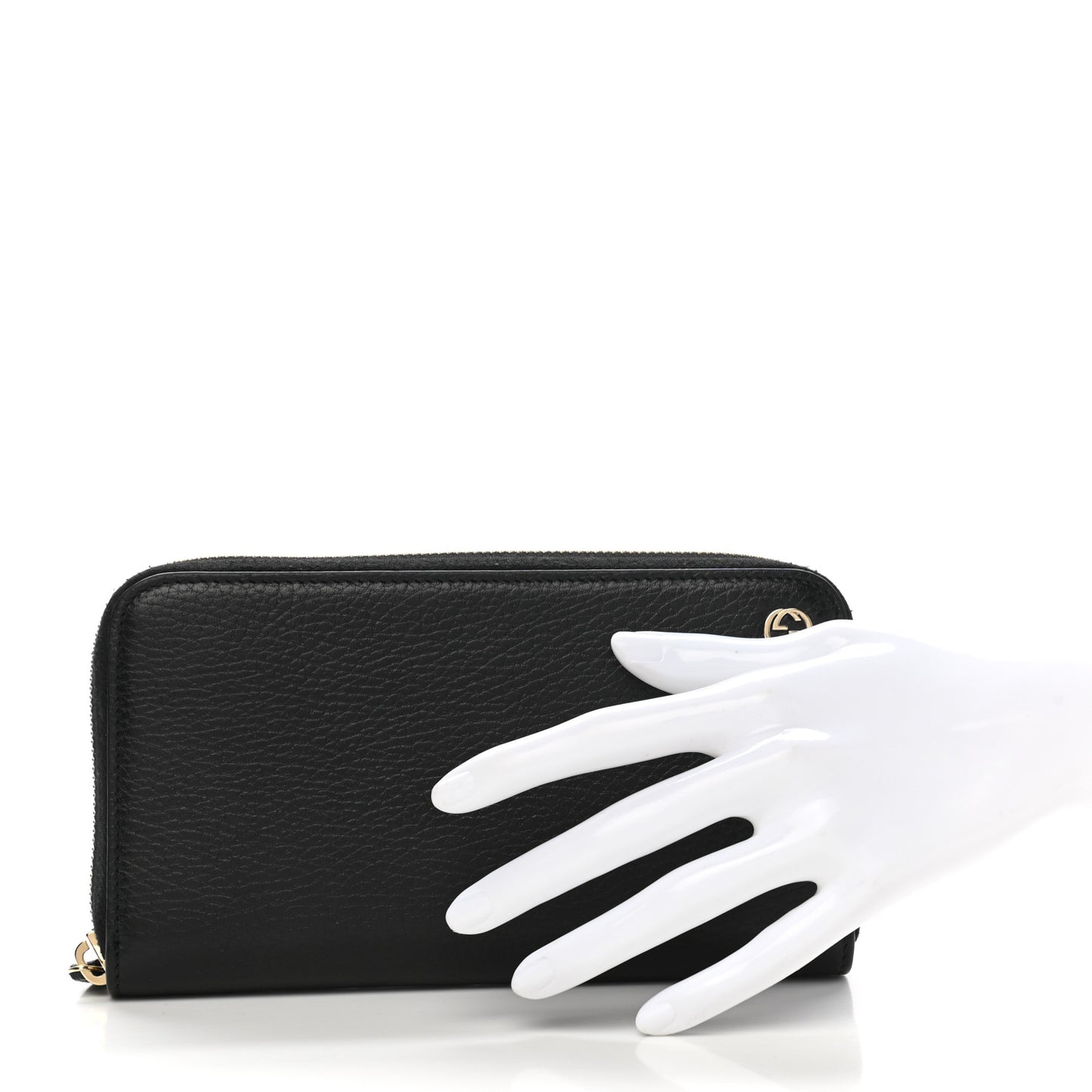 Dollar Calfskin GG Zip Around Wallet Black