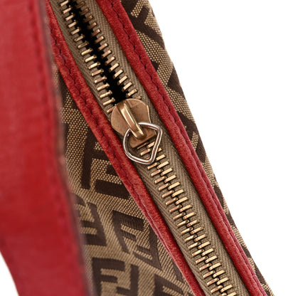 Fendi Zucchino Cuoio Chef Hobo Mogano Panna Rosso 11 of 16