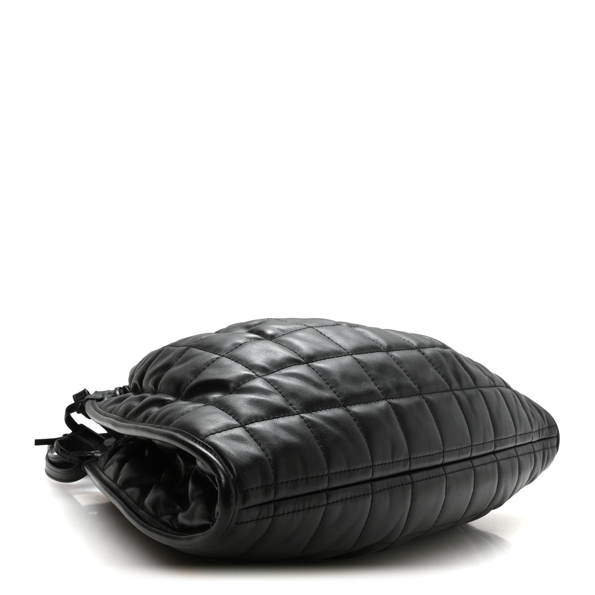 Calfskin Quilted Large Deco Tote Bag Black