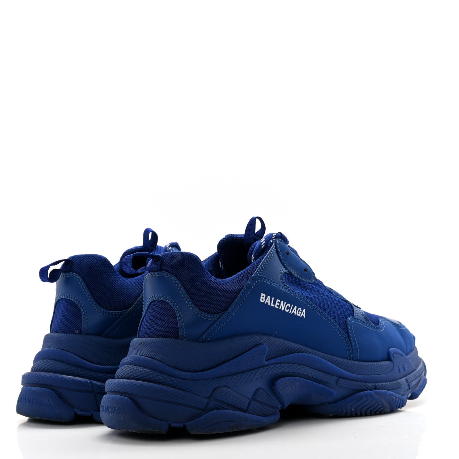 Balenciaga Fabric Mesh Mens Triple S Sneakers 43 Deep Blue 4 of 12