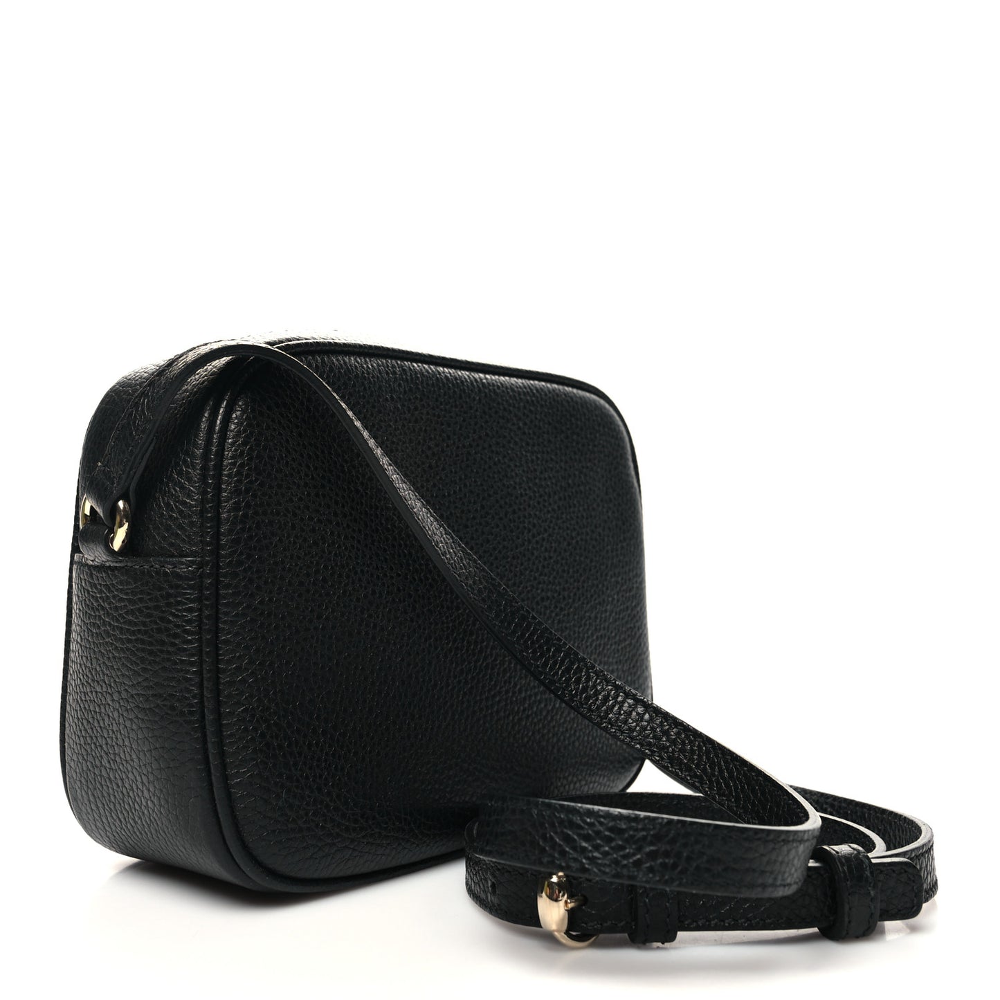 Pebbled Calfskin Small Soho Disco Bag Black