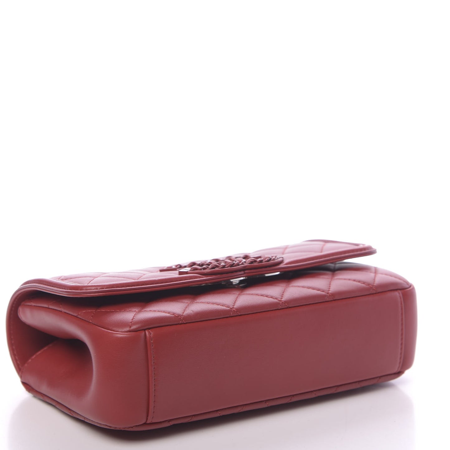 Lambskin Quilted Small CC Filigree Flap Dark Red