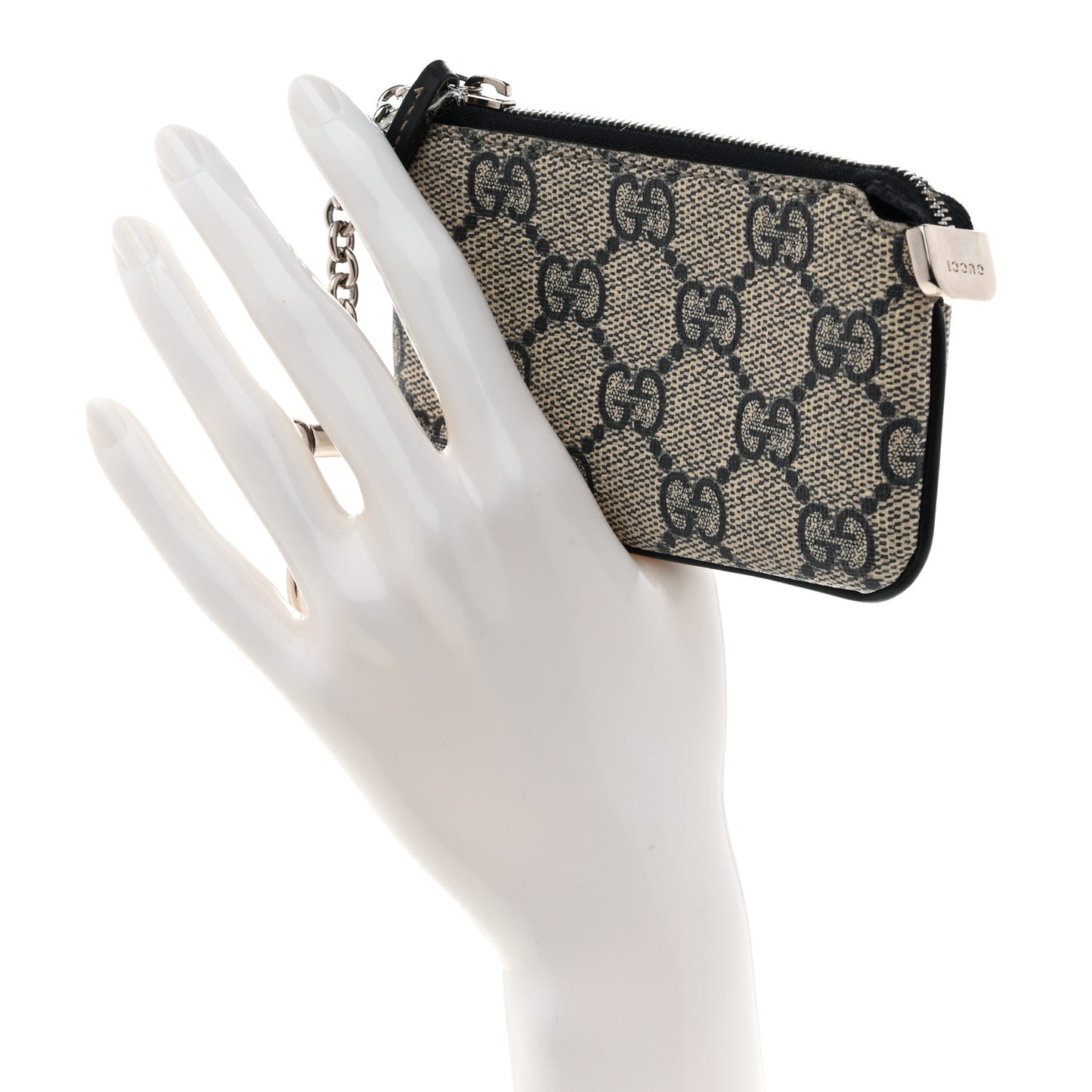 GG Supreme Monogram Key Case Beige Blue