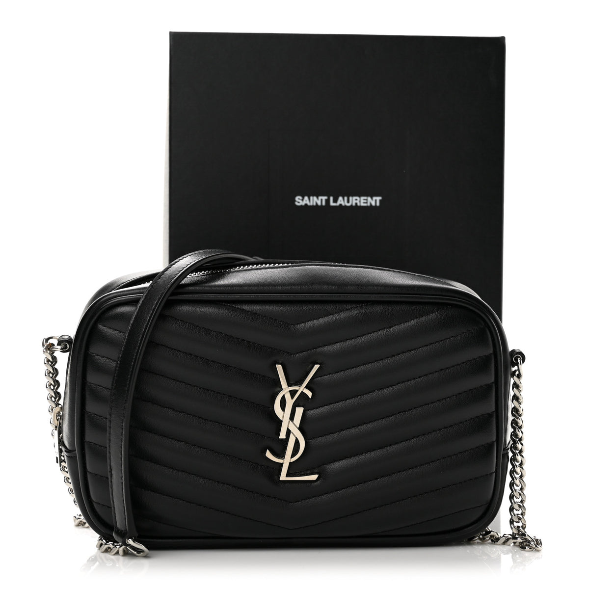 Calfskin Matelasse Monogram Mini Lou Camera Bag Black