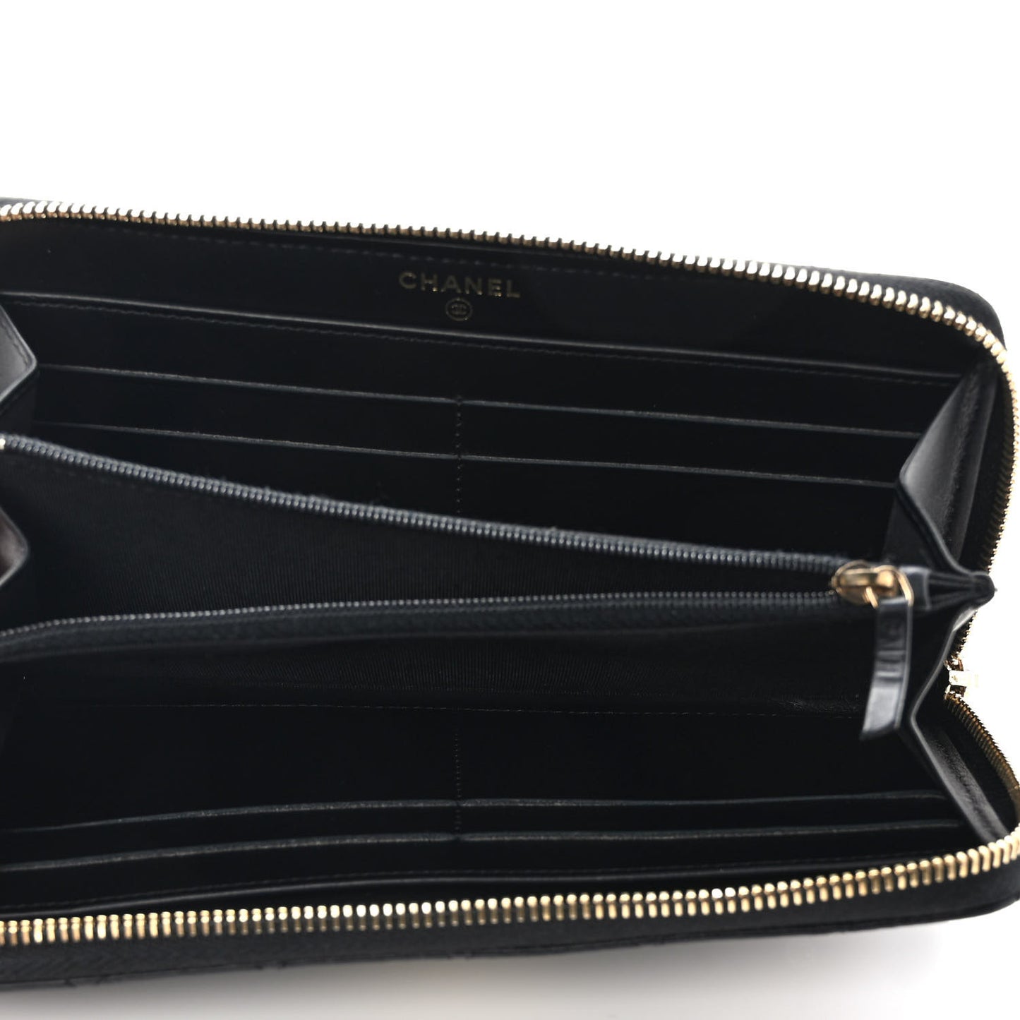 Aged Calfskin Quilted Lucky Charms 2.55 Reissue Zip Around Long Wallet Black
