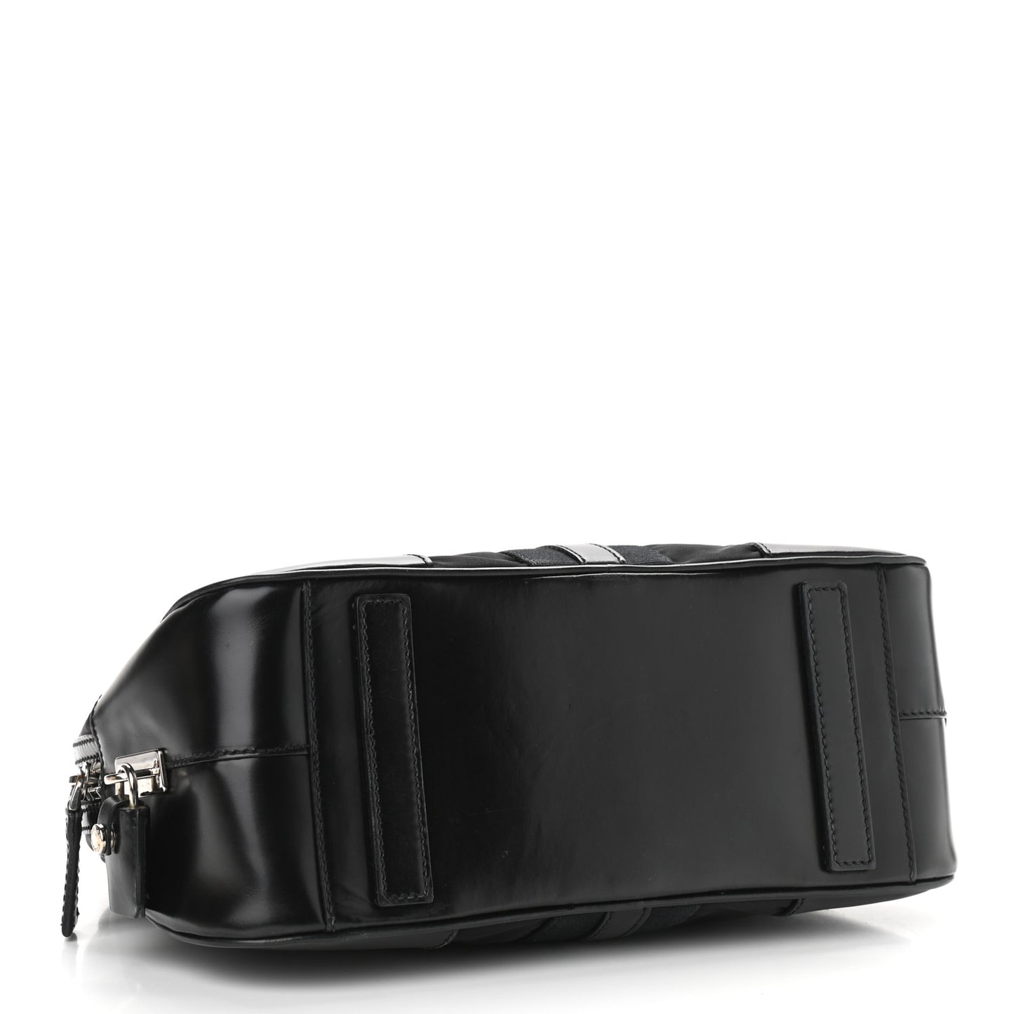 Tessuto Nylon Box Calf Bowling Bag Black