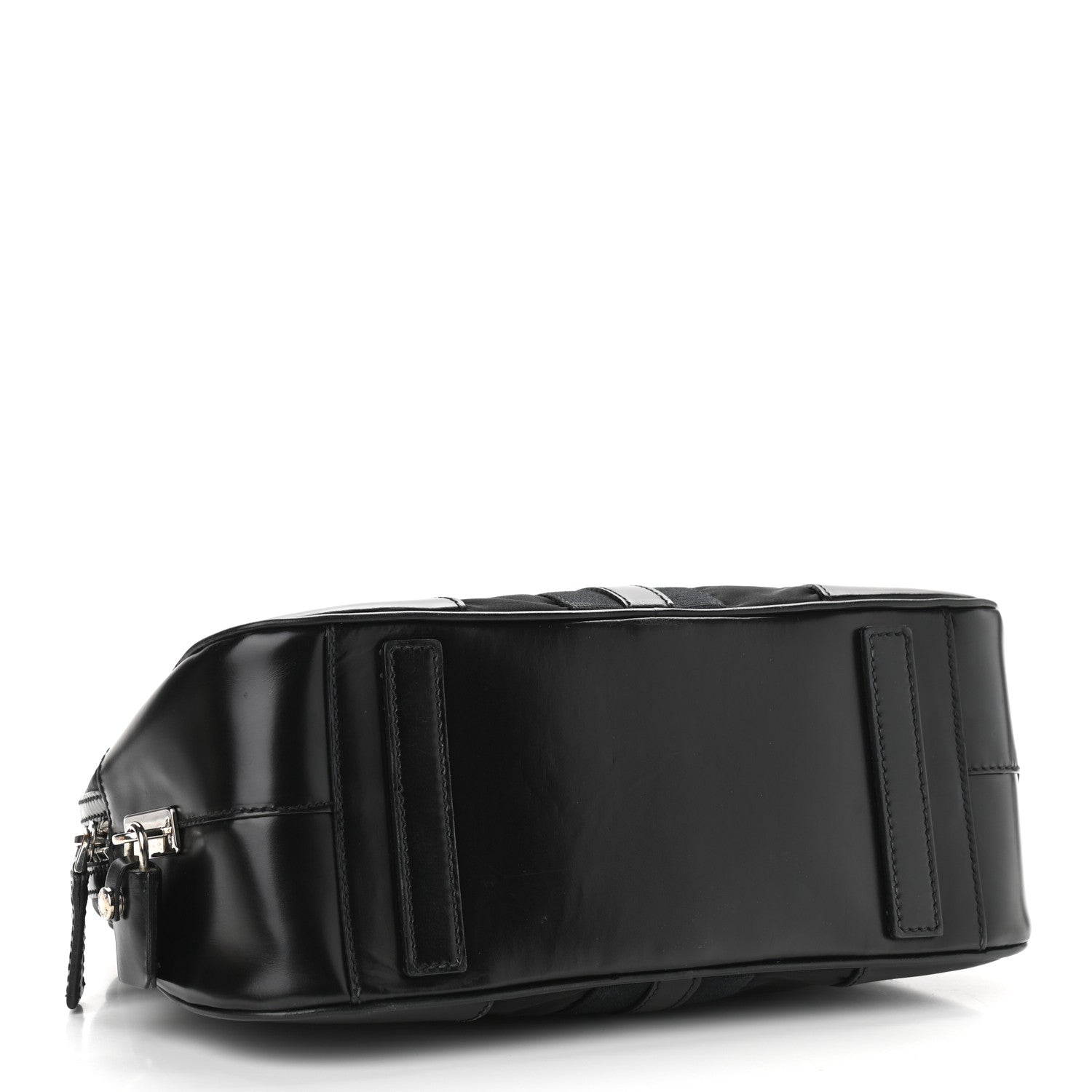 Prada Tessuto Nylon Box Calf Bowling Bag Black 3 of 14