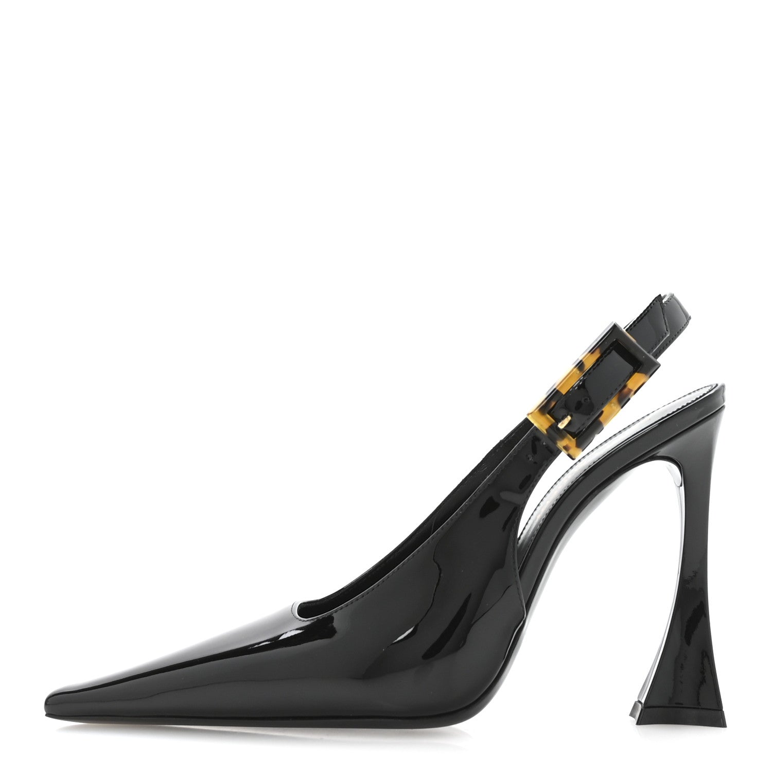 Saint Laurent Vernice Grupy Dune 110 Slingback Pumps 37 Black 1 of 9