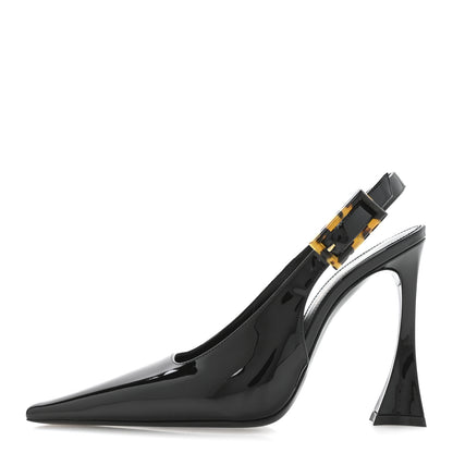 Saint Laurent Vernice Grupy Dune 110 Slingback Pumps 37 Black 1 of 9