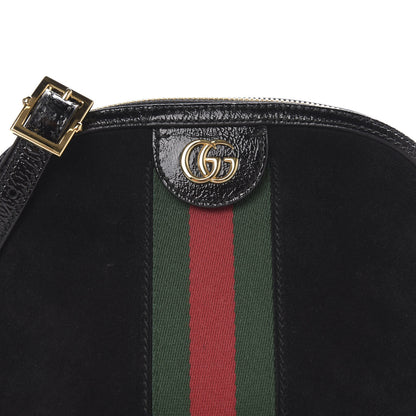 Gucci Suede Patent Web GG Small Ophidia Dome Shoulder Bag Black 10 of 10