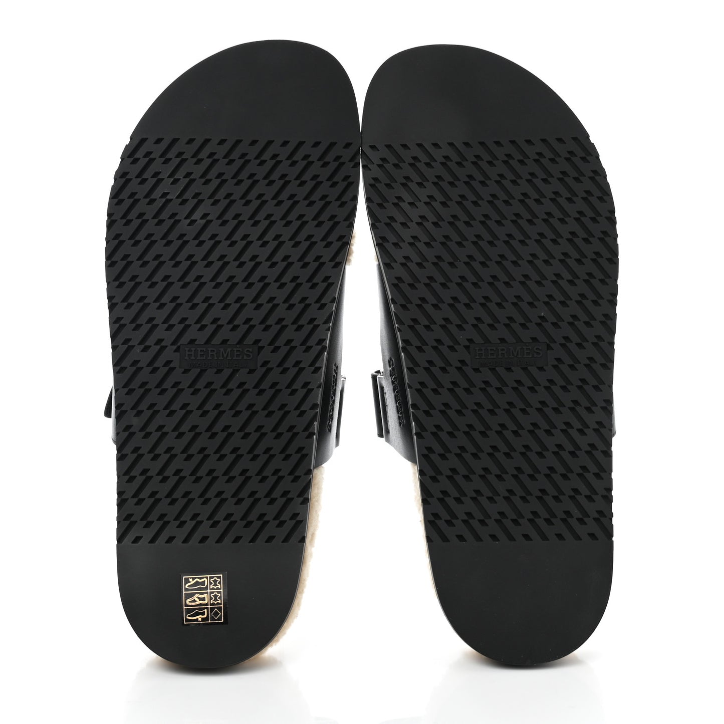 Veau Indios Woolskin Mens Chypre Sandals 46 Black Ecru